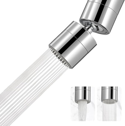 Hibbent Metal Faucet Aerator, 360-Degree Swivel Metal Kitchen Sink Aerator, Dual-function Sink Sprayer Attachment, Faucet Replacement Part 55/64'' Female Thread, Silver