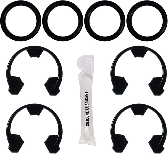 Authentic OEM Water Softener Kit - Clip 7116713 and O-Ring 7170288 - 4 Each - Includes Silicone O-Ring Lubricant