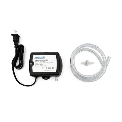 Cold Plunge Ozone Generator Ambohr SPA-124, 100mg/h Efficient Output Ozone Machine, Ozone Generator with Check Valve & PVC Hose for Cold Plunge, Ice Bath and Hot Tub