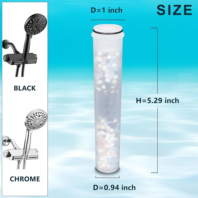 Filter Compatible with MakeFit Shower Handheld-SSJ731/SW9730 | Slirceods-4Pack Shower Filter Compatible with HOPOPRO SS5775 Shower for Hard Water-Filtered Chlorine-Dry Itchy Skin