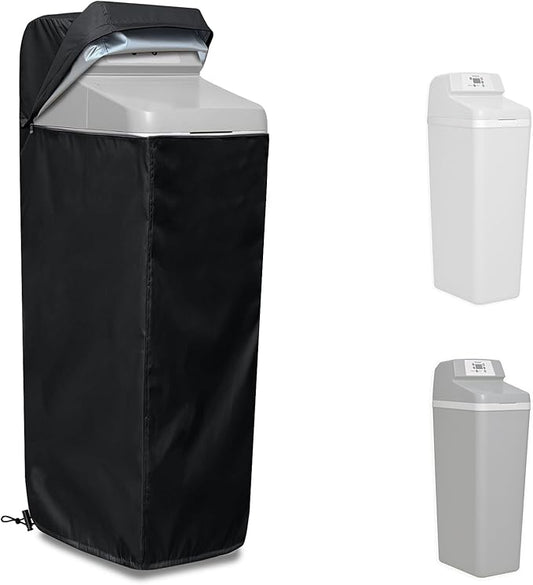 Water Softener Cover for WHES30E/WHES40E Grain Softener, Openable top Easy to use Removal-free installation for UV Dust protection of Water Softener Housings Outdoor or indoor (Black)