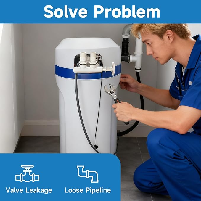 Water Softener Clip Kit Compatible with GE Kenmore Whirlpool Morton WHES30 M34 MSD27 Replace#: 7337563 7337571 7170288 7116713，15/16” O-Ring Kit and Fit 3/4” Valves