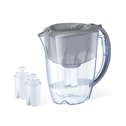 AQUAPHOR 7 Cup Ideal Water Filter Pitcher with 3 x B15 Filter | Reduces Chlorine & Heavy Metals | Fast Flow Water Filtration | BPA-Free & Dishwasher Safe | Improved & Filtered Water | Grey