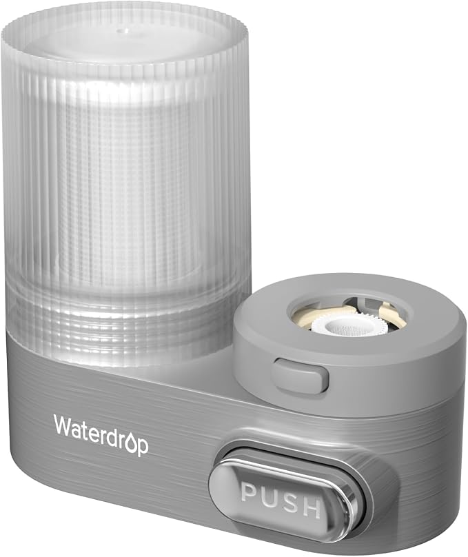 Waterdrop FC-07 Water Filter for Sink Faucet, Visible Filter Housing | Reduces Chlorine, Faucet Mount Water Purifier, NSF Certified Tap Water Filter for Kitchen Sink, 320 Gallon Long Life