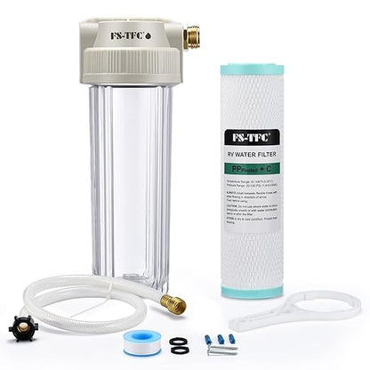FS-TFC RV Water Filter System Reduces Bad Taste, Odors, Chlorine, Sediment for RVs, Gardening, Farming, Pets and Marines, Drinking & Washing Filter