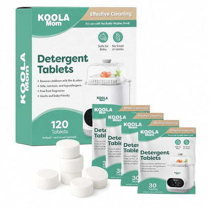 Detergent Tablets for Bottle Washer (120 Count) Deep Cleaning Compatible with Momcozy, Baby Breeza, Grownsy & All Bottle Washers - Removes Milk Residue from Bottles & Pump Parts