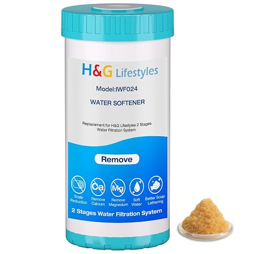 H&G Lifestyles Whole House Water Softener Filter Cartridge Replacement, Calcium Inhibitor Water Filter, Anti-Scale Filter, Fits Any Standard 10" x 4.5" Water Filter System
