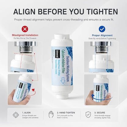 H&G lifestyles Misting System Calcium Inhibitor Filter for Patio | Misters Inline Water Filter Effectively Reduce Hard Water Spots, Soften Water (Pack of 2)