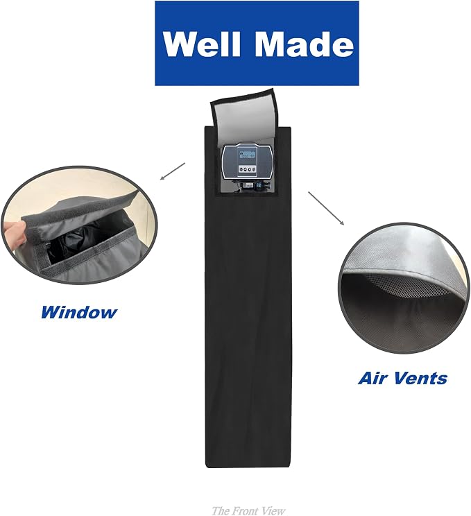 Water Softeners Cover for Outside Units,Water Softener Protective Cover for Filter Tank 64’’H×14’’D,Double-layer Waterproof Cover for Water Softener,All-Weather Protection,Black