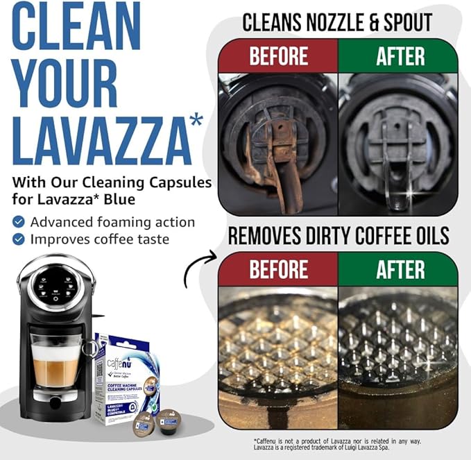 Lavazza Blue Compatible Cleaning Capsules. Coffee Machine Cleaner. Cleaning Pods Compatible with a Lavazza Blue Coffee System. Complete your Barista Kit with these Barista Accessories. 4 Uses.