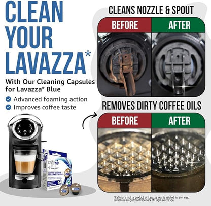 Lavazza Blue Compatible Cleaning Capsules. Coffee Machine Cleaner. Cleaning Pods Compatible with a Lavazza Blue Coffee System. Complete your Barista Kit with these Barista Accessories. 4 Uses.