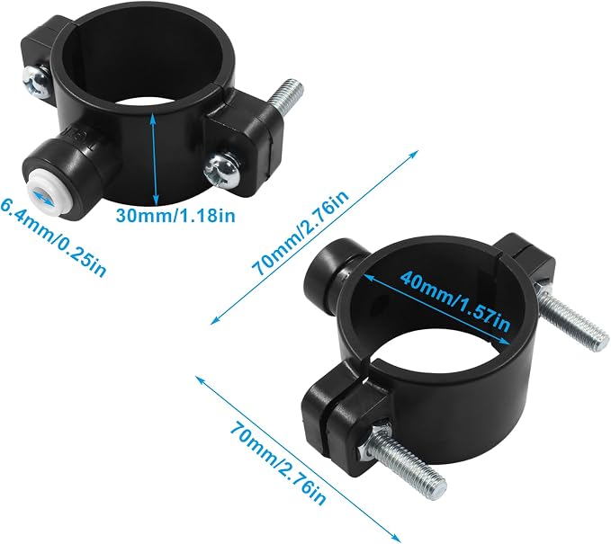 Waziaqoc Drain Saddle Valve with 1/4" Quick Connect | Plastic, Water Hose Pipe Adapter, For Under Sink Reverse Osmosis System