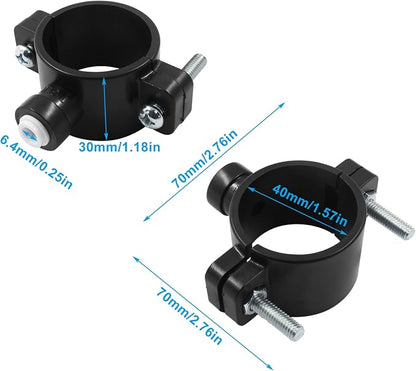 Waziaqoc Drain Saddle Valve with 1/4" Quick Connect | Plastic, Water Hose Pipe Adapter, For Under Sink Reverse Osmosis System