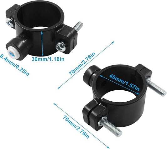 Waziaqoc Drain Saddle Valve with 1/4" Quick Connect | Plastic, Water Hose Pipe Adapter, For Under Sink Reverse Osmosis System
