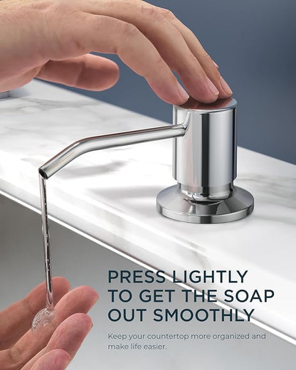 FORIOUS Chrome Kitchen Faucet with Soap Dispenser, High Arc Modern Sink Faucet with Pull Down Sprayer and Deck Plate, Stainless Steel Fit for 1 or 3 Hole for Pot Filler Bar Farmhouse Laundry Rv