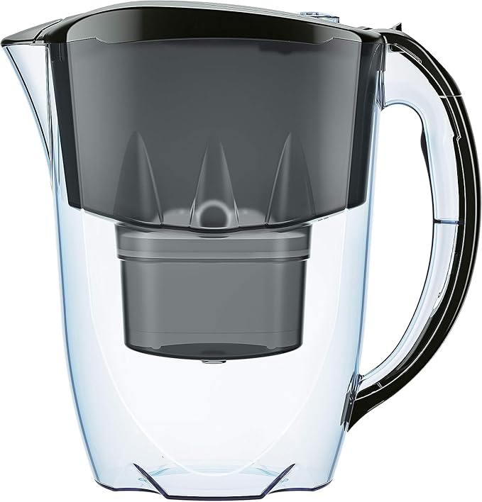 AQUAPHOR Jasper Water Filter Jug with 1x Maxfor+ 200litre Cartridge, Graphite Black, 2.8 litres Total Capacity