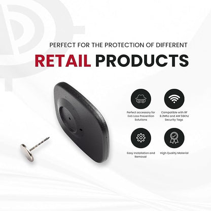 16MM GROOVED Flathead Pins for Retail Security Tags EAS Loss Prevention – 1000 Count – Checkpoint Security Compatible for Theft Prevention – for Apparel, Accessories, Others by BullsEye Protection