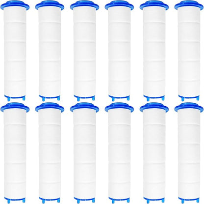 12Pcs 3” Shower Head Filter Cartridge, PP Cotton Replacement Filters for High Pressure Handheld Turbo Fan, Vortex Hydro Jet Shower Head, Improves Water Quality, Easy Install