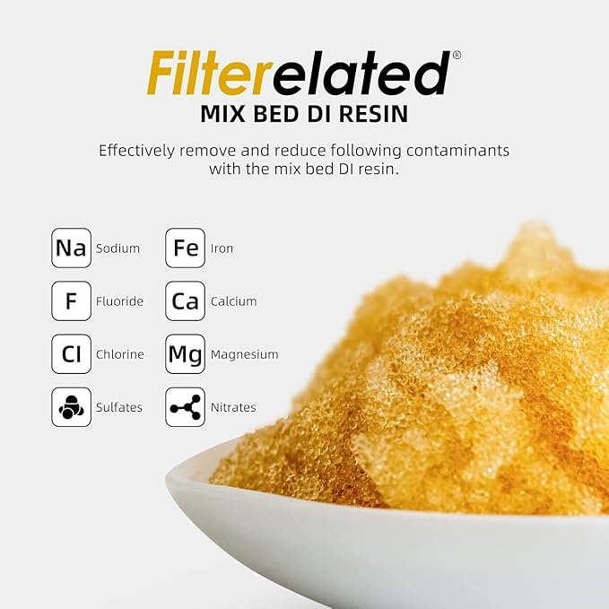 Filterelated Mixed Bed Deionized Di Resin Filter Fill, Suitable For Spotless Car Wash System Filter Change, Tds Filter, Aquarium Filter, Deionized Car Wash,5 Liters*2