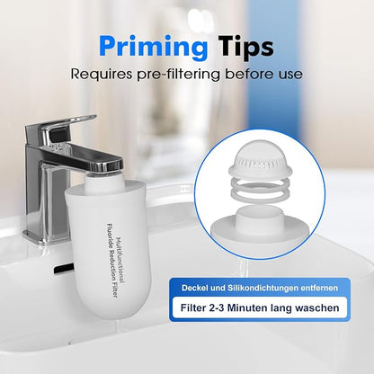 Purewell 2 Pack K8006 Multifunctional Fluoride Water Filter Elements, Replacement Filters for Purewell Upgraded PW-FH/PW-FH-CF/PW-FH-FT Gravity Water Filter System