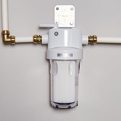GE Whole House Water Filtration System & Filters | Reduces Sediment, Rust & More | Install Kit & Accessories Included | GXWH40L, FXHSC