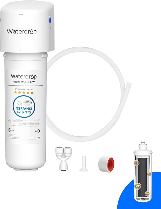 Waterdrop 10UE Under Sink Water Filter for Hot and Cold Water Dispenser | Reduces PFAS, PFOA/PFOS, Lead, Chlorine, Bad Taste & Odor, 11000 Gallons