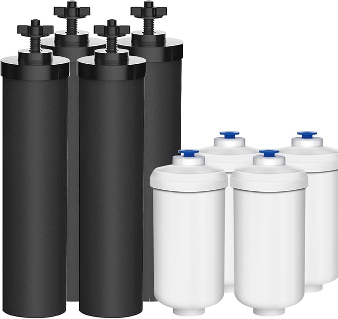 Water Filter Replacement Compatible with Ber-key ® BB9-2 Gravity Black Filter & for PF-2® Fluoride Water Filters Combo Packs, High-Efficiency Coconut Shell Activated Carbon for 250+ Contaminants