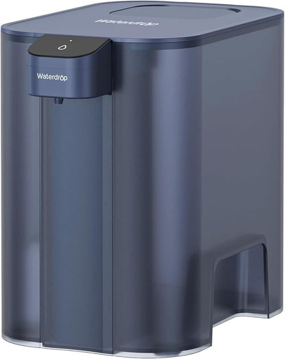 Waterdrop ED04B-L Mega Electric Water Filter Dispenser, Large 27-Cup, 200-Gallon Rechargeable Instant System, NSF/ANSI 42&53&401&372, Reduce PFOA/PFOS, Lead, Chlorine, Does not Lower TDS, Blue