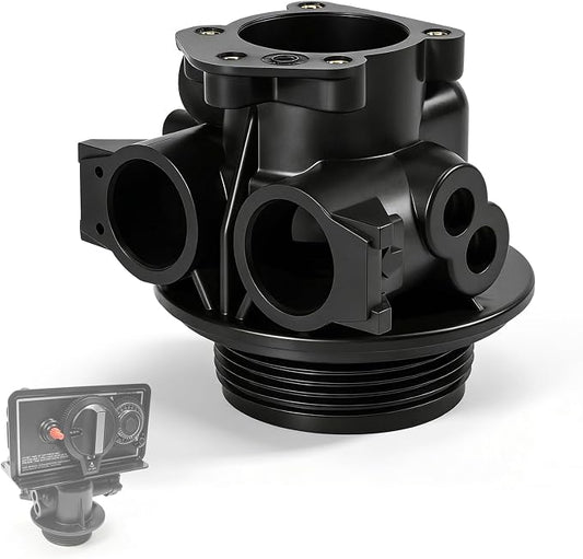 61400-12 Empty Valve Body Compatible with Fleck 5600 Water Softener Valve, 1 Inch Distributor Replacement for 14449 Lower Valve Body