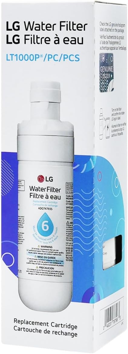 LG LT1000P2 & LT120F 2-Pack Bundle | Replacement Refrigerator Water & Air Filters | 200 Gallon Water Filter Capacity (NSF42, NSF53, and NSF401)