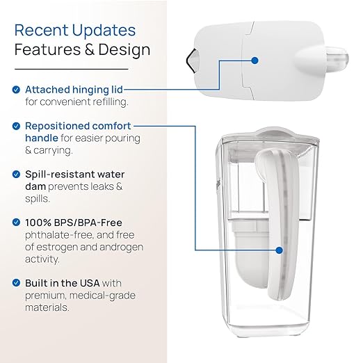 Clearly Filtered Water Pitcher with Filter + Additional Replacement Filter