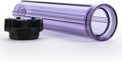 Hydronix HF5-20CLBK34PR Water Filter Housing 20" RO, Whole House, Hydroponics - 3/4" Ports, Clear Body w/PR