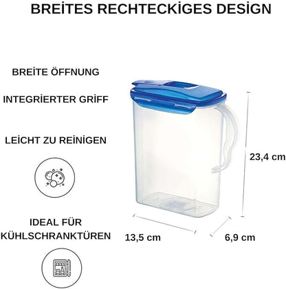Lock & Lock Fridge Door Water Jug with Flip Top Lid 70.55-oz / 8.5-cup