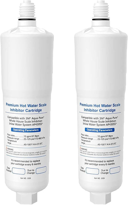 AP431 Cartridge, Replacement for Aqua-Pure Whole House Scale Inhibition Inline Water System Helps Prevent Scale AP430SS, 2 Pack (2, White)