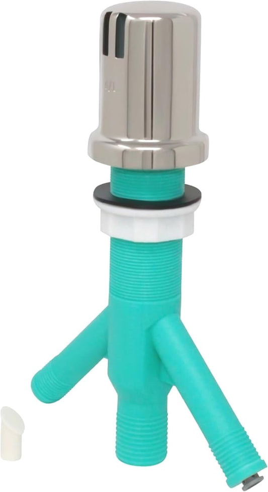 Dual Air Gap with Polished Nickel Brass Cap for Dishwasher and Reverse Osmosis Filters (with tank) and Extra Long Thread (AG200-605, AG200-X05, AMERIGAP)