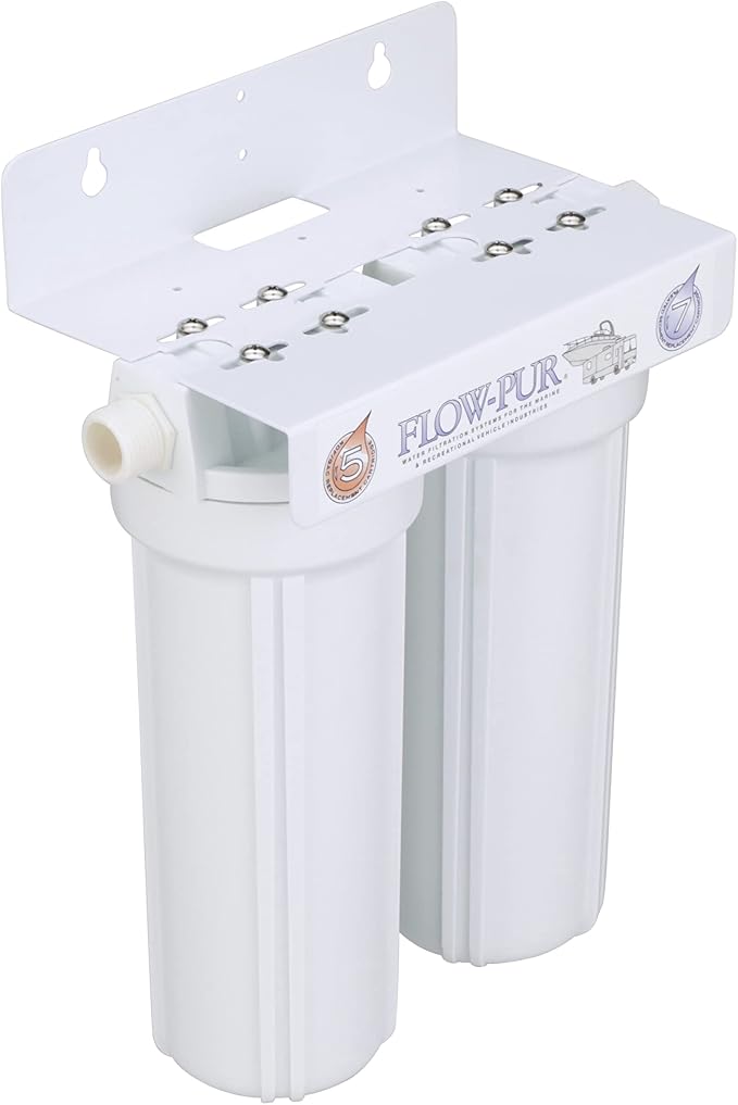 FLOW/PURWATT Watts 520022 RV/Boat Duo Exterior Water Filter with Garden Hose Fittings