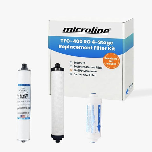 Microline TFC-400 RO Replacement Filter Kit – Annual Supply Bundle Includes Filters S7011, S7028, K2333-KK, Reverse Osmosis Membrane Not Included, Use with TFC-400 Under-sink Drinking Water System