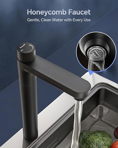 Ranein Under Sink Reverse Osmosis Water Filter System,0.42 GPM High Flow 600 GPD Tankless RO System,2:1 Pure to Drain Ratio, 95% TDS Removal, Space-Saving Design with Faucet, NSF/EPA Standards V600