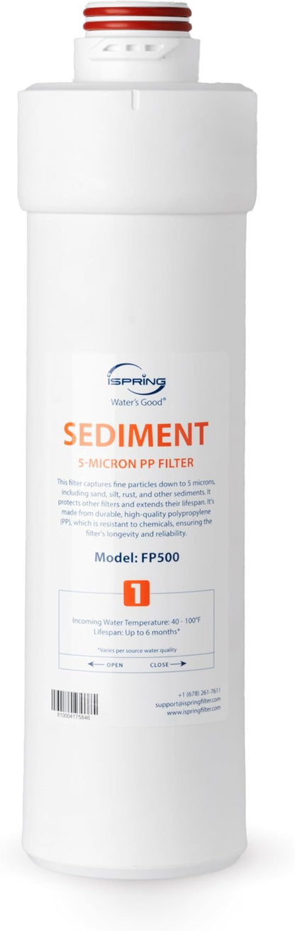 iSpring FP500 1st-Stage 5-Micron Sediment Replacement Filter for RO5004F Series Tankless Reverse Osmosis System, Lasts up to 6 Months