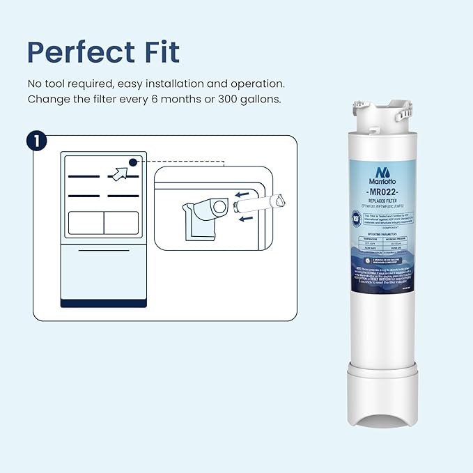MARRIOTTO EPTWFU01 Water Filter Replacement, Compatible with, EWF02, Pure Source Ultra II, 4 count