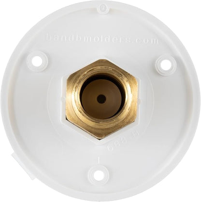 RecPro RV White City Water Fill Inlet Flange Brass with Check Valve | Made in America (No Hose Elbow)