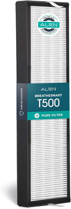 Alen Air Filter TF60-Pure Replacement HEPA Filter for T500 Air Purifier - Captures Allergens, Dust, & Mold (1 Filter) | For Allergens, Dust, Viruses, Dander, Fur. Medical-grade HEPA Filter with Carbon Catalyst Blend - FOR T500 AIR PURIFIER ONLY