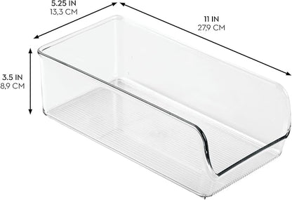 iDesign Pantry Bin for Kitchen or Cabinet Storage, Set of 4, Clear