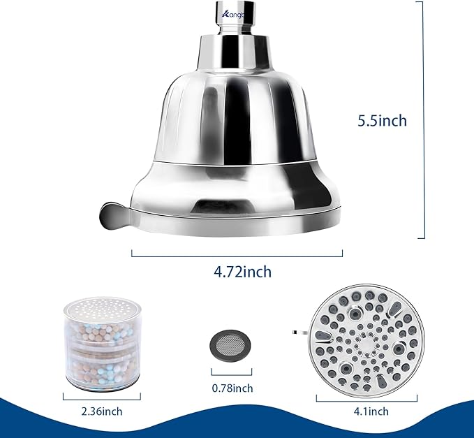Filtered Shower Head for Healthier Hair & Skin – Removes Chlorine & Heavy Metals,Shower Head Filter for Hard Water Protect Colored Hair, And Soothe Dry Skin (Chrome)