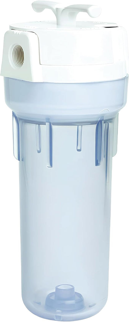EcoPure EPW2VC Whole Home Water Filtration System – Valve-in-Head Design with Built-In Bypass Valve & Clear Sump – Reduces Sediment, Rust, Dirt & Chlorine Taste – Fits Standard Capacity Filters