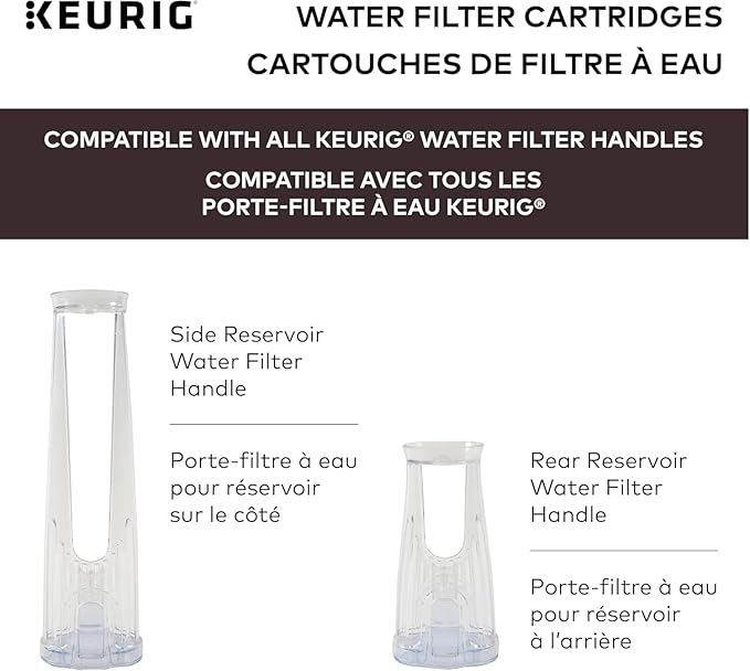 Keurig Water Filter Refill Cartridges, Replacement Water Filter Cartridges, Compatible with 2.0 K-Cup Pod Coffee Makers, 6 Count