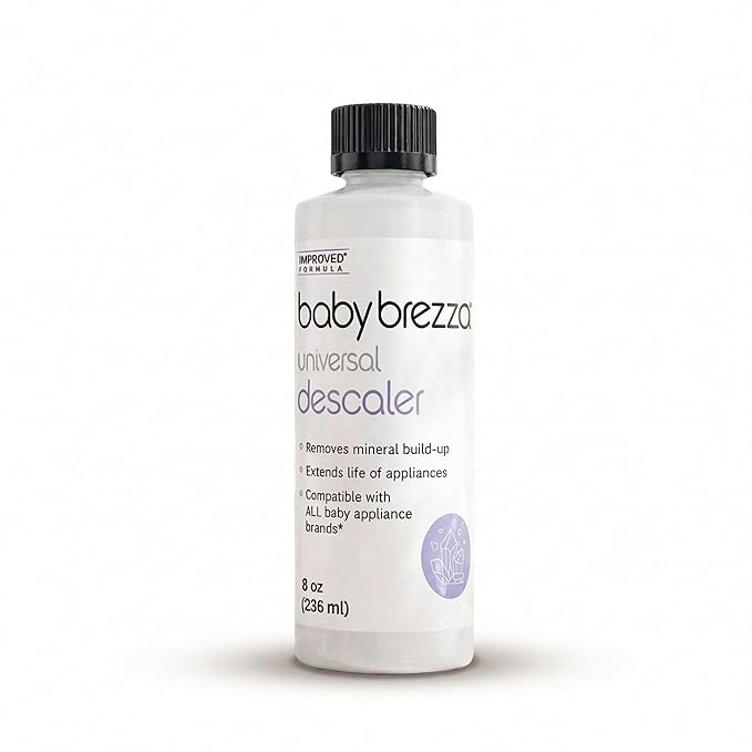 Baby Brezza Descaler 8 oz. Made in USA. Universal Descaling Solution for Baby Brezza and other baby appliances. Removes mineral build-up and extends your machine’s lifespan