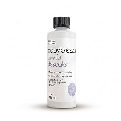 Baby Brezza Descaler 8 oz. Made in USA. Universal Descaling Solution for Baby Brezza and other baby appliances. Removes mineral build-up and extends your machine’s lifespan