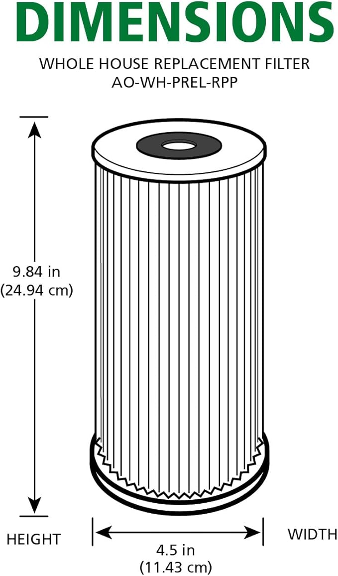 AO Smith 4.5"x10" 40 Micron Sediment Water Filter Replacement Cartridge - For Whole House Filtration Systems - AO-WH-PREL-RPP