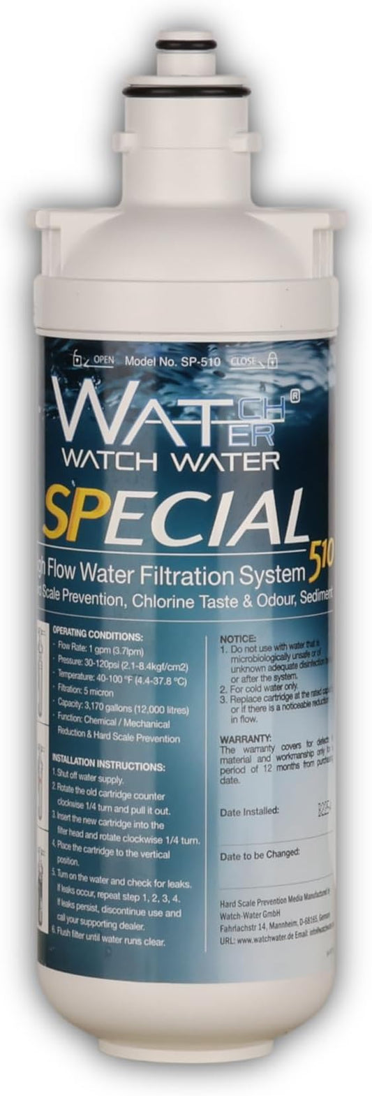 Special Filter 10in (SP 510-R) – Scale Prevention Cartridge – Removes Chlorine, Limescale, Odor – pH Balanced, No Sodium, No Phosphates – Coffee, Tea, Drinking Water Filter